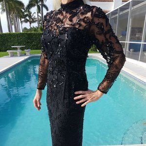 Vintage Niteline Floor length Heavy Sequin Glamour Evening Gown